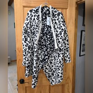 UGG Black and White Leopard Print Cardigan